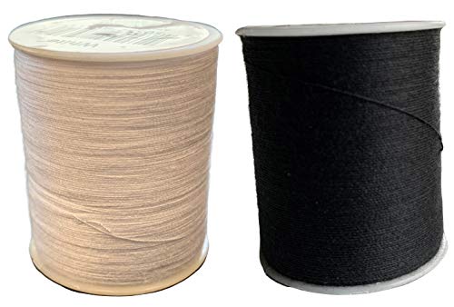 Black and White All Purpose Thread 200 Yards Two Spools for Repairs and Sewing Projects
