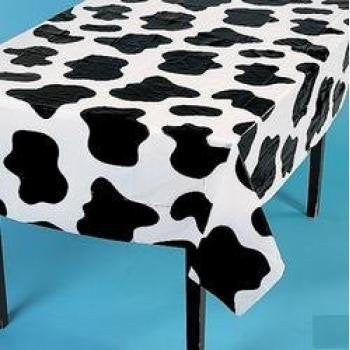 Fun Express Lightweight Cow Print Tablecloth 54 x 72