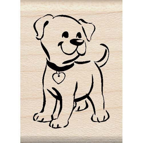Puppy Wood Mounted Rubber Stamp