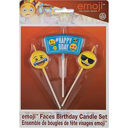 Emoji Birthday Candle Set, 3pc