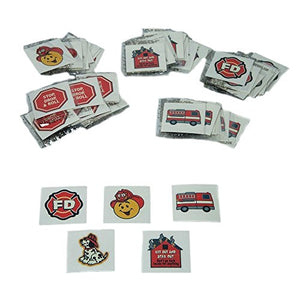 Fireman Fire Safety Temporary Tattoos For Kids, 72 Count