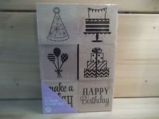 Birthday Celebration 6 PCS Rubber Stamp Set Hampton Art