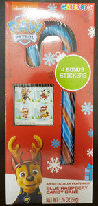 Paw Patrol Blue Raspberry Candy Cane with Bonus Stickers