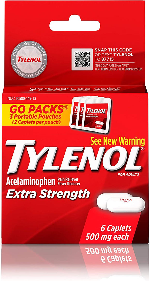 Tylenol Extra Strength 500 mg 6 Caplets