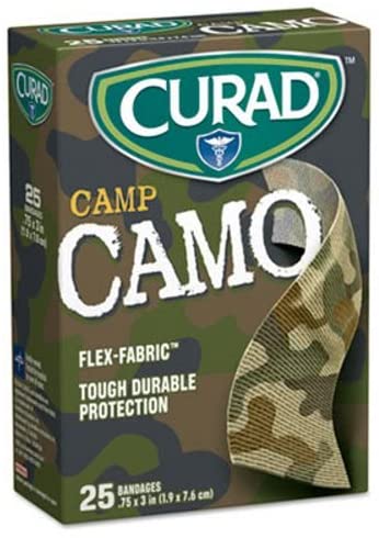 Curad Camp Camo Flex-Fabric Durable Bandages 25 Count