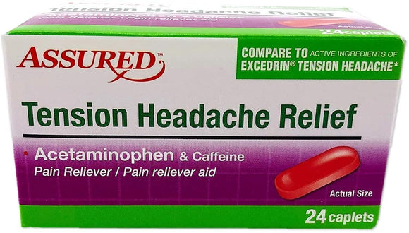 Assured Tension Headache Relief 565 mg Caplets 24 Pack