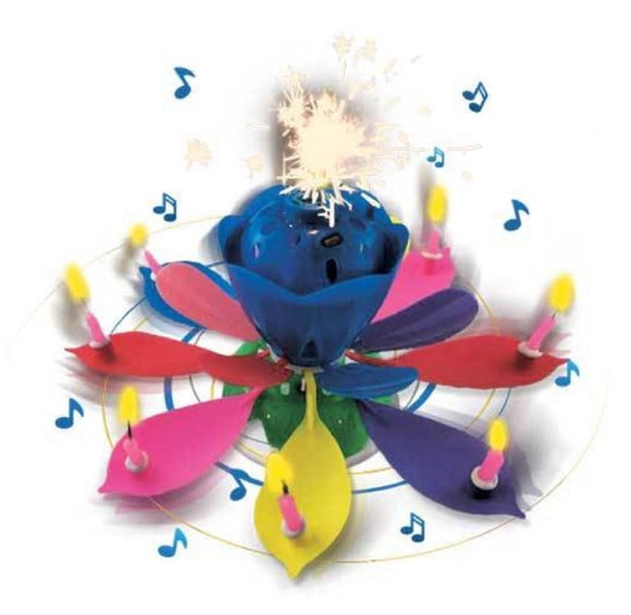 Musical Blooming Candle in Rainbow Colors
