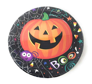 Pumpkin Pals 7 Inch Round Halloween Plates 8-Pack