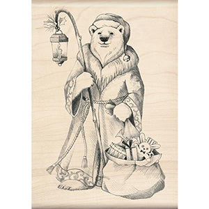 Inkadinkado Wood Stamp, Santa Polar Bear