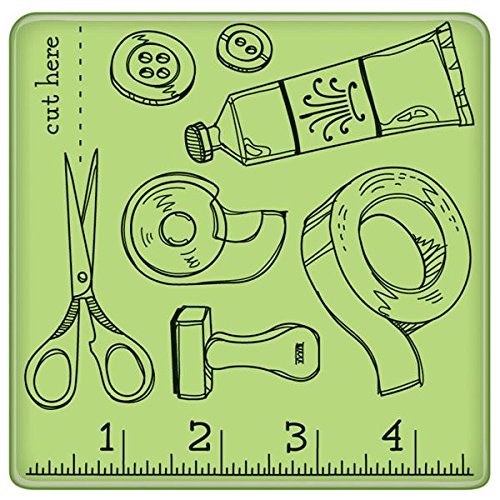 Inkadinkado Mini Cling Rubber Stamp, Craft Room Pattern