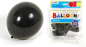 Flomo Black Latex Balloons 10 Pack