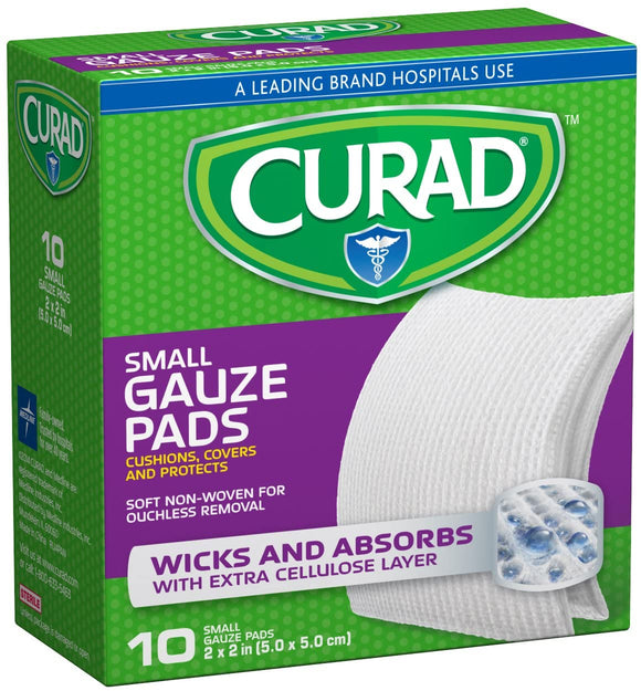 Curad Small Gauze Pads 2 x 2 inches 10 Count