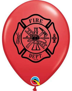 Qualatex 11" Round Fire Department Balloons 10 Pack