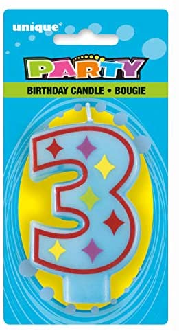 Numeral 3 Birthday Candle