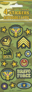 DELTA BRAVO FORCE AND MILITARY STICKERS (1 PACKAGE/4 SHEETS / 64 STICKERS)